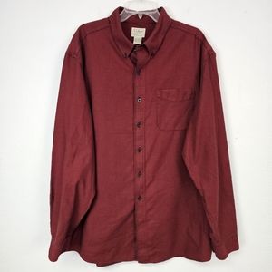 L.L. Bean Flannel Shirt XXL Red Small Houndstooth Button Front Gorpcore Classic